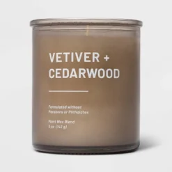 Glass Jar Vetiver And Cedarwood Candle Brown - Threshold™ -Home Decor GUEST dfa4fefe 0ef4 4373 802b 4787eff784da