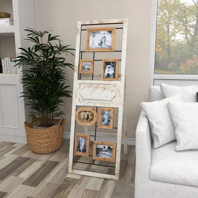 Wood 6 Slot Wall Photo Frame With Floor Stand Brown - Olivia & May 12 Wood 6 Slot Wall Photo Frame With Floor Stand Brown - Olivia & May - Image 10