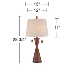 360 Lighting Omar Modern Table Lamp 28 3/4" Tall Warm Brown Wood Hourglass Oatmeal Fabric Drum Shade For Bedroom Living Room Bedside Nightstand Office 8 360 Lighting Omar Modern Table Lamp 28 3/4" Tall Warm Brown Wood Hourglass Oatmeal Fabric Drum Shade For Bedroom Living Room Bedside Nightstand Office -Home Decor GUEST e6133243 7521 466c 866d fc796a8ed041