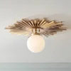 Possini Euro Design Hazel Modern Ceiling Light Semi Flush Mount Fixture 24" Wide Warm Brass White Globe Shade For Bedroom Kitchen Living Room Hallway -Home Decor GUEST e8a8317b 5642 401e bc12 f657b08b8582
