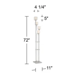 Possini Euro Design Athena Modern Floor Lamp 72" Tall Brushed Nickel 4 Light Tree Clear Outer Opal Inner Double Glass Shade For Living Room Bedroom 16 Possini Euro Design Athena Modern Floor Lamp 72" Tall Brushed Nickel 4 Light Tree Clear Outer Opal Inner Double Glass Shade For Living Room Bedroom -Home Decor GUEST e8cabe55 3844 46db 8a47 1fcb6201ba08