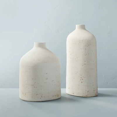 Distressed Ceramic Vase Natural White - Hearth & Hand™ With Magnolia 4 Distressed Ceramic Vase Natural White - Hearth & Hand™ With Magnolia - Image 2