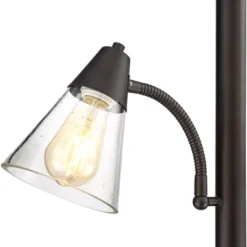 Franklin Iron Works Warwick Industrial Torchiere Floor Lamp With Side Lights 71 1/2" Tall Tiger Bronze LED Clear Seedy Glass For Living Room Reading 12 Franklin Iron Works Warwick Industrial Torchiere Floor Lamp With Side Lights 71 1/2" Tall Tiger Bronze LED Clear Seedy Glass For Living Room Reading -Home Decor GUEST ea3e2832 aa93 4608 867e b86e755fc252