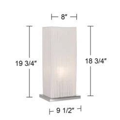360 Lighting Cube Modern Accent Table Lamp 19 3/4" High White Ribbon Fabric Shade For Bedroom Living Room Bedside Nightstand Office Kids Family House 12 360 Lighting Cube Modern Accent Table Lamp 19 3/4" High White Ribbon Fabric Shade For Bedroom Living Room Bedside Nightstand Office Kids Family House -Home Decor GUEST ed4bd12c 3cd4 42c5 bc5f 8d011486a1f9