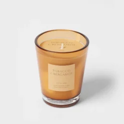 Colored Vase Glass With Dustcover Tobacco And Bergamot Candle Yellow - Threshold™ 14 Colored Vase Glass With Dustcover Tobacco And Bergamot Candle Yellow - Threshold™ -Home Decor GUEST f2d322ed 7929 4fe4 80ce 3b86e1456d1f