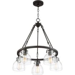 Possini Euro Design Bellis Bronze Wagon Wheel Pendant Chandelier 25" Wide Modern Clear Glass 5-Light Fixture For Dining Room House Kitchen Island Home 15 Possini Euro Design Bellis Bronze Wagon Wheel Pendant Chandelier 25" Wide Modern Clear Glass 5-Light Fixture For Dining Room House Kitchen Island Home -Home Decor GUEST f57f1f0b 5fd6 4d76 8765 b8e25ce9ca30