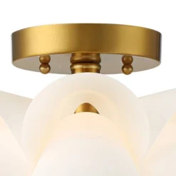 Possini Euro Design Modern Ceiling Light Semi Flush Mount Fixture White Flower Gold Metal 15 3/4" Wide Living Room Bedroom Kitchen 10 Possini Euro Design Modern Ceiling Light Semi Flush Mount Fixture White Flower Gold Metal 15 3/4" Wide Living Room Bedroom Kitchen -Home Decor GUEST fef6218a 716d 4463 96b6 83ff662f8639